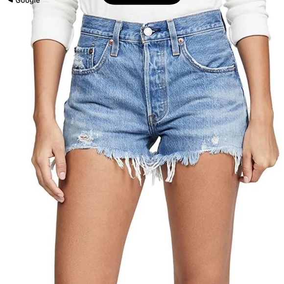 Levi's Distressed 501 Blue Jean Shorts size 29 - Picture 1 of 11